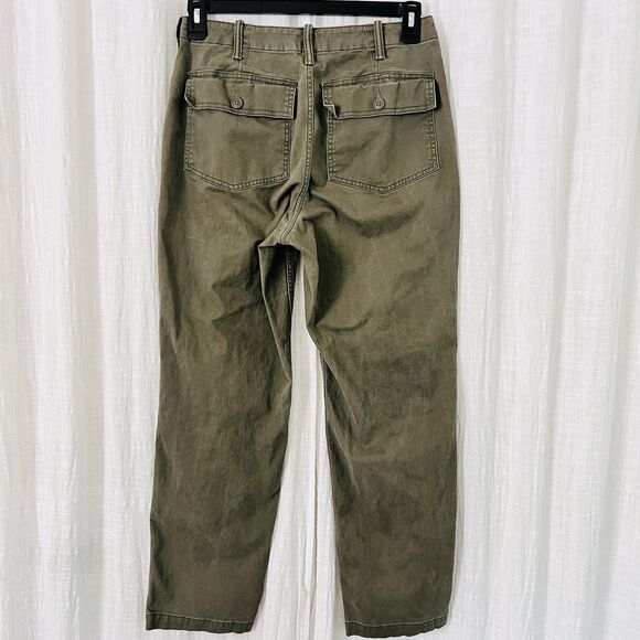 Land's End Military Green Cotton Blend Pocketed Womens Pants Size 8 - Picture 6 of 9